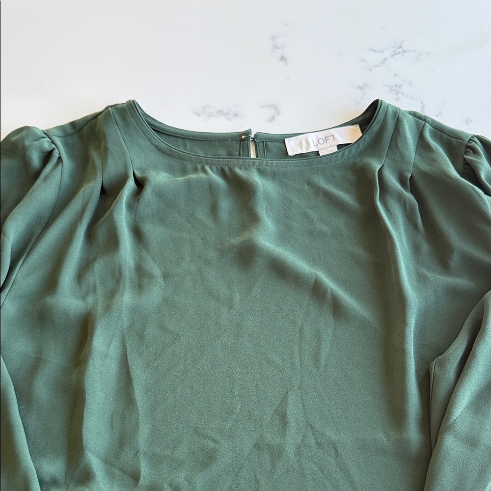 Loft Elegant Blouse With Button Ruffle Cuffs - image 3